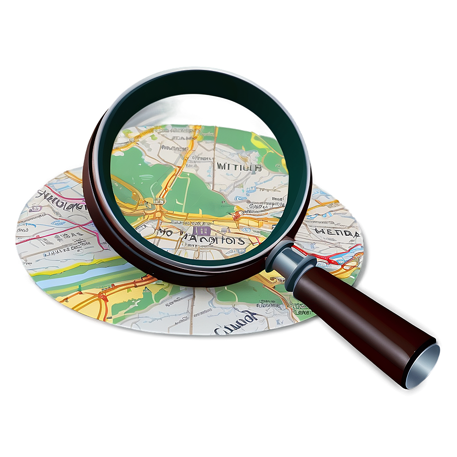 Magnifying Glass And Map Png Wmi28 PNG Image