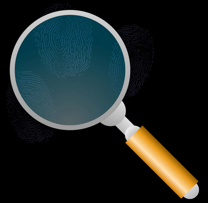 Magnifying Glass Fingerprint Analysis PNG Image