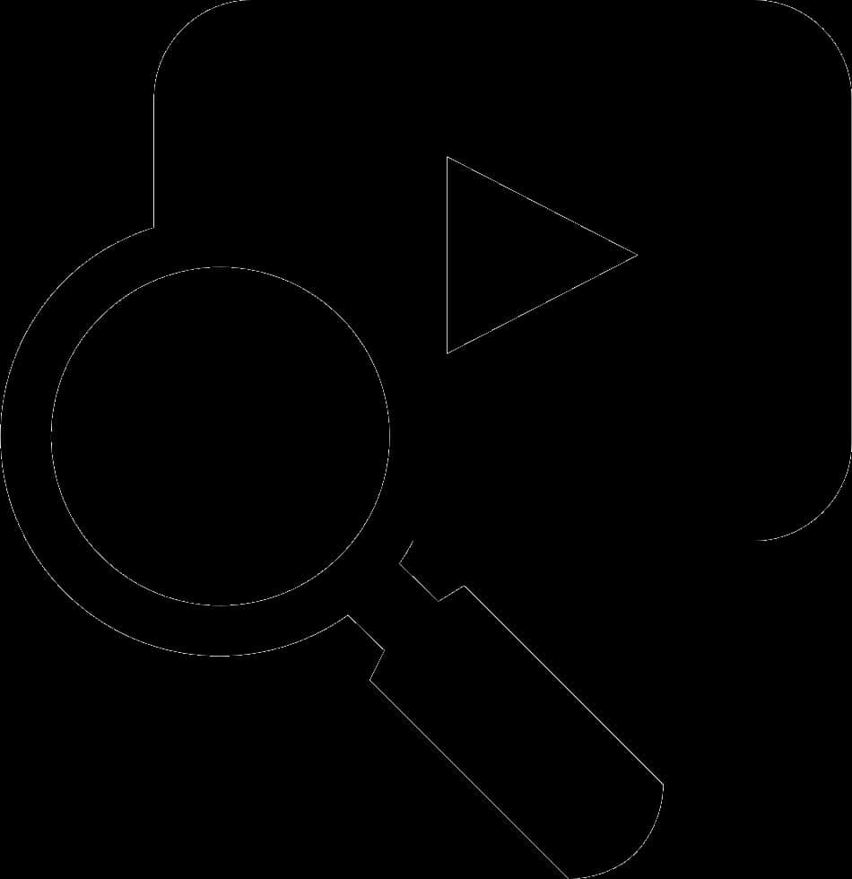 Magnifying Glass Play Button Icon PNG Image