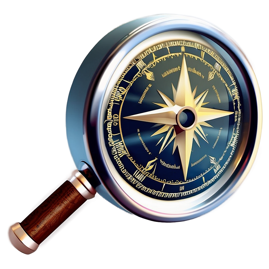 Magnifying Glass With Compass Png 05042024 PNG Image