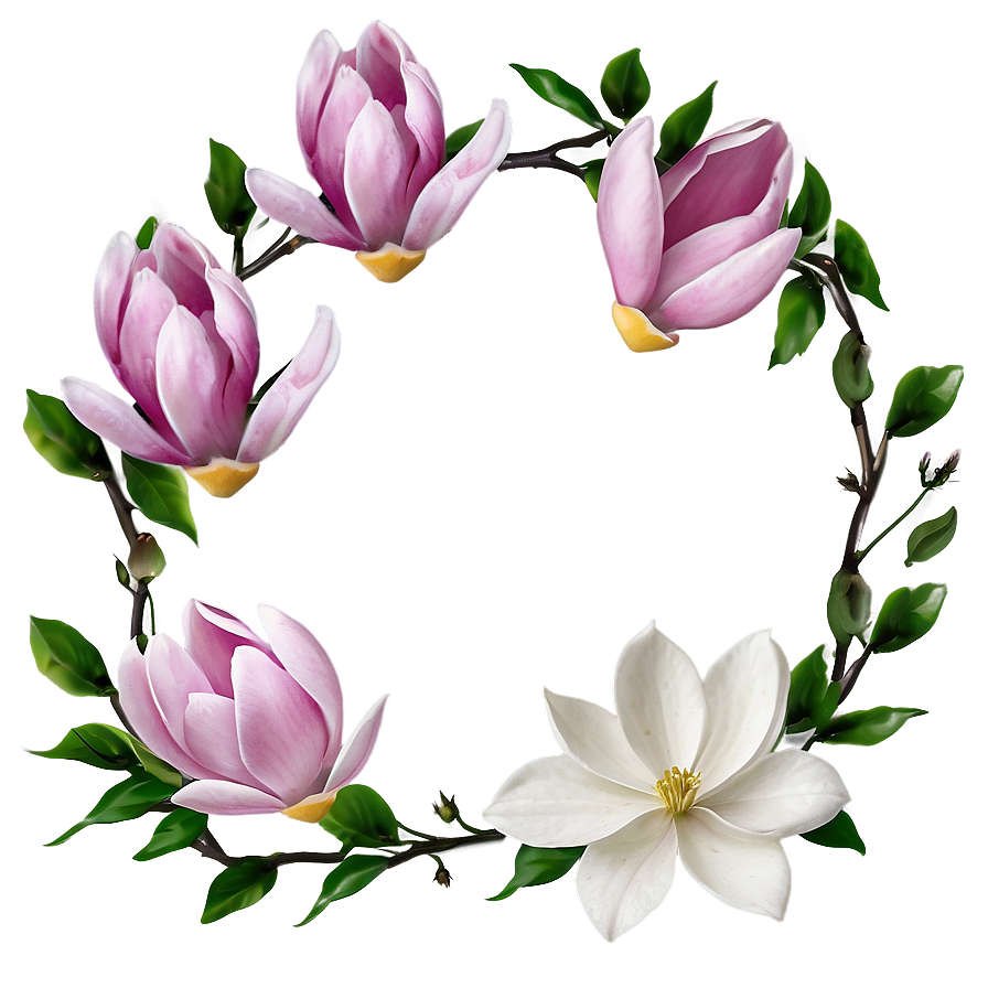 Magnolia Flower Frame Png 06252024 PNG Image