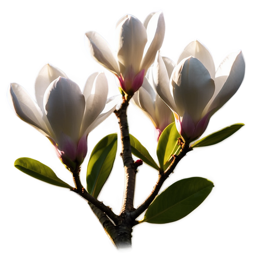 Magnolia Tree At Golden Hour Png Ror3 PNG Image