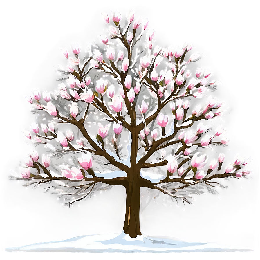 Magnolia Tree In Snow Png Sfm89 PNG Image