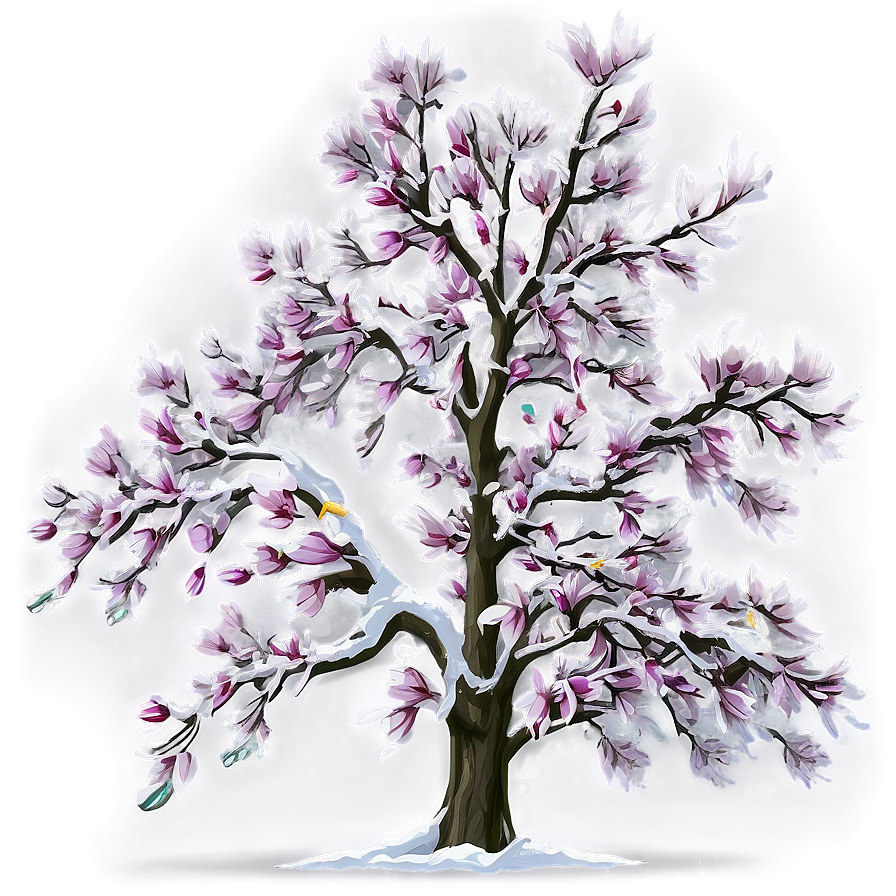 Magnolia Tree In Snow Png Xte3 PNG Image