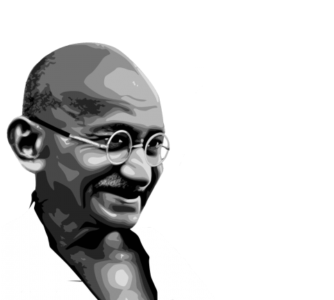 Mahatma Gandhi Iconic Portrait PNG Image