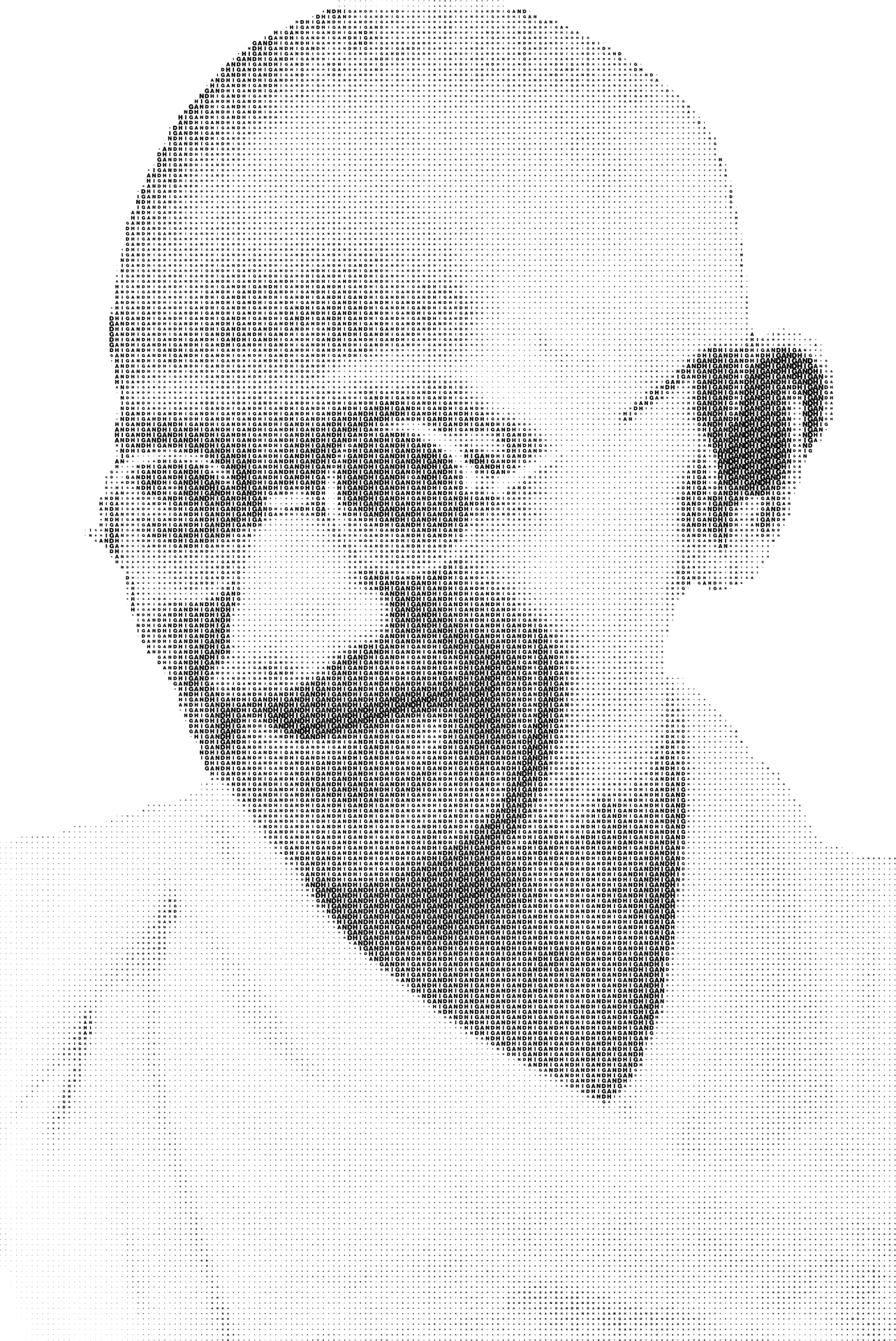 Mahatma Gandhi Portrait Dot Art PNG Image