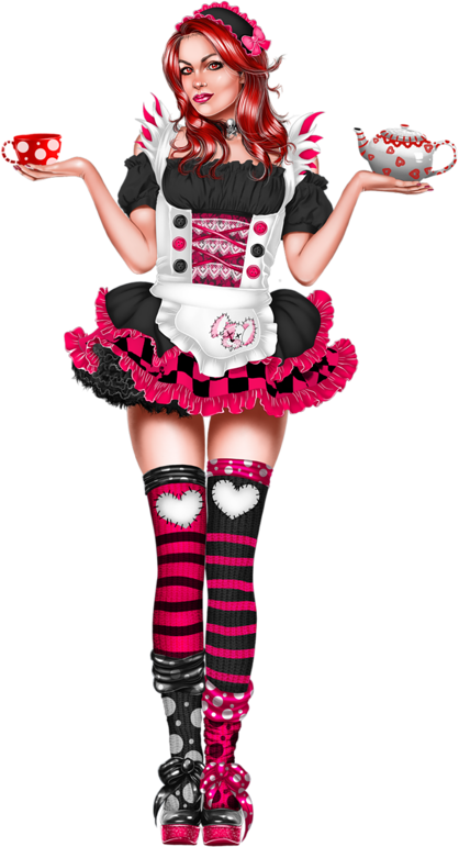 Maid_ Costume_ Pinup_ Art PNG Image