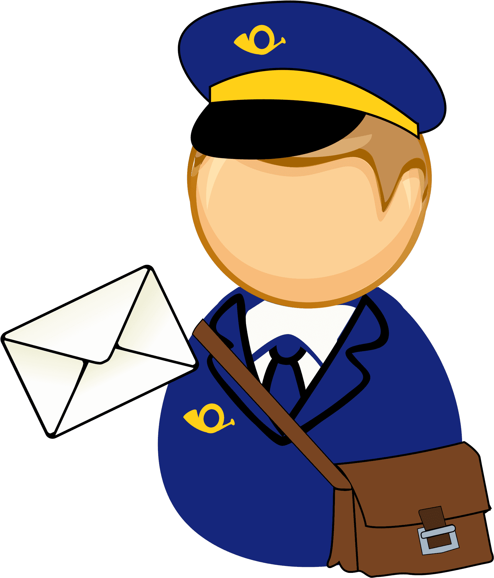 Mail Carrier Cartoon Character PNG Image