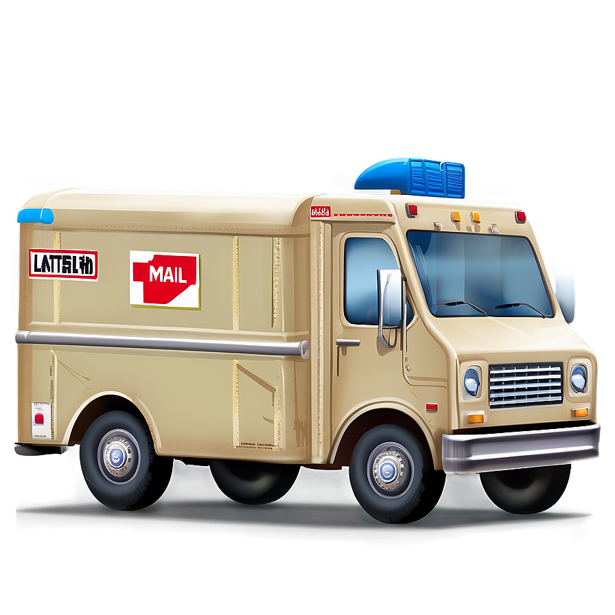 Mail Truck Illustration Png Vxw98 PNG Image