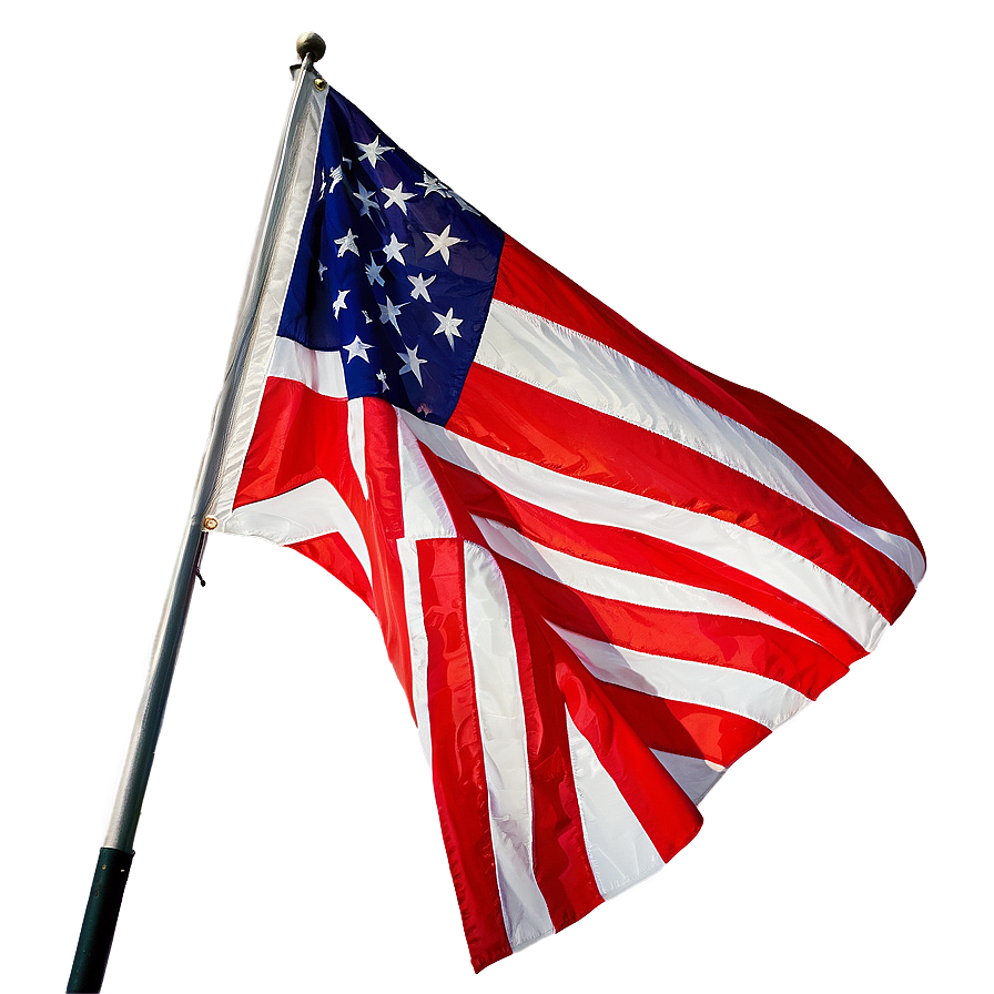 Majestic American Flag On Pole Display Png Wrk63 PNG Image