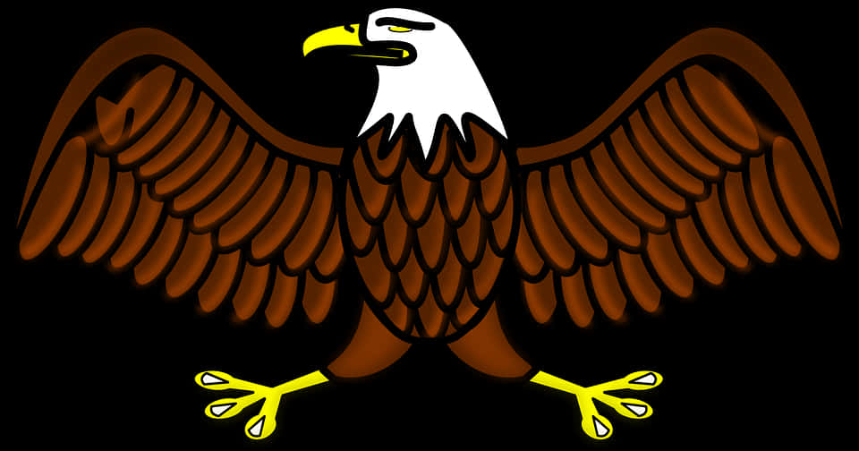 Majestic Bald Eagle Illustration PNG Image