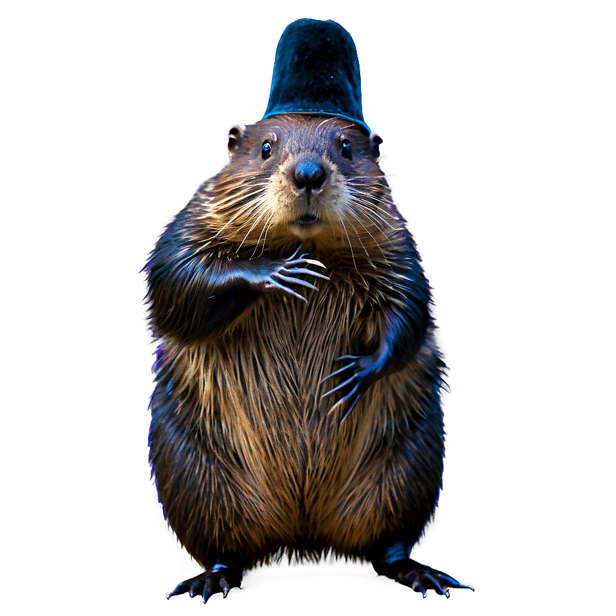 Majestic Beaver Pose Png Qoi PNG Image