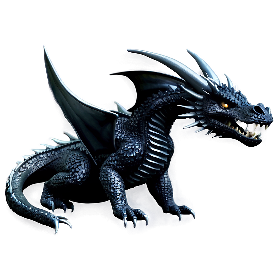 Majestic Black Dragon Png Irl25 PNG Image