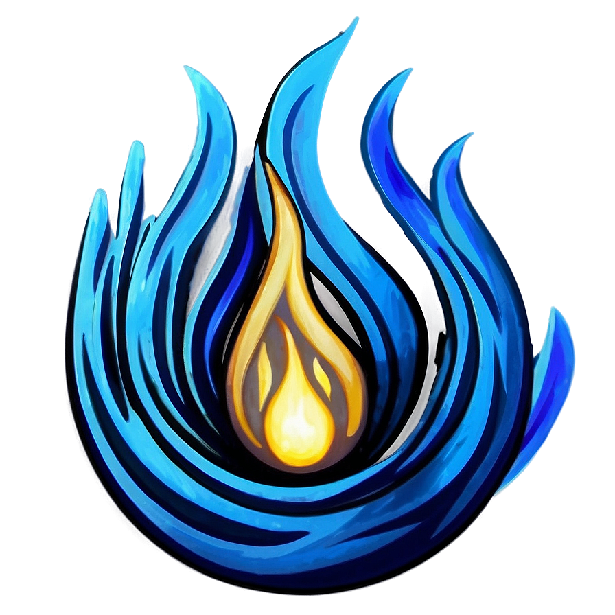 Majestic Blue Flames Png Beh PNG Image