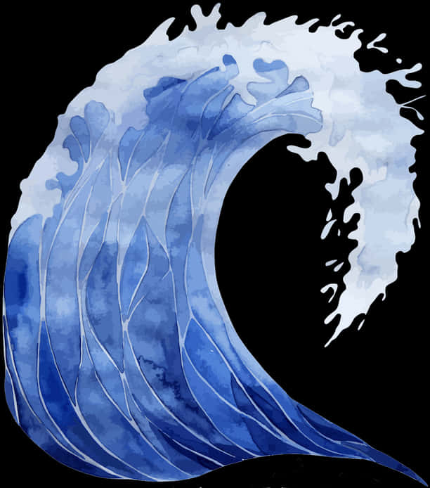 Majestic Blue Ocean Wave PNG Image