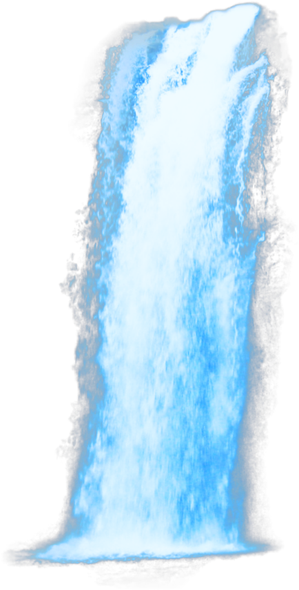 Majestic Blue Waterfall Isolated PNG Image