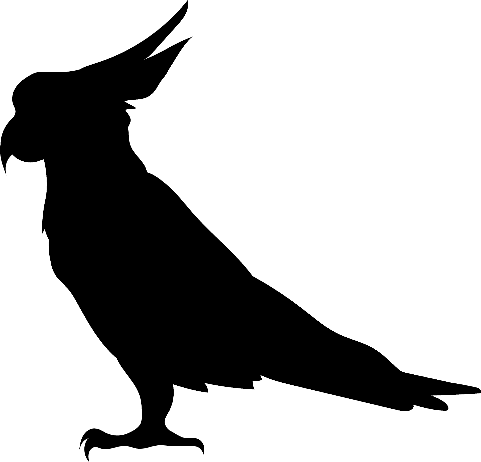 Majestic Cockatoo Silhouette PNG Image