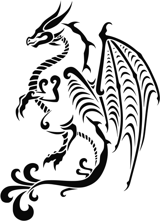 Majestic Dragon Tattoo Design PNG Image