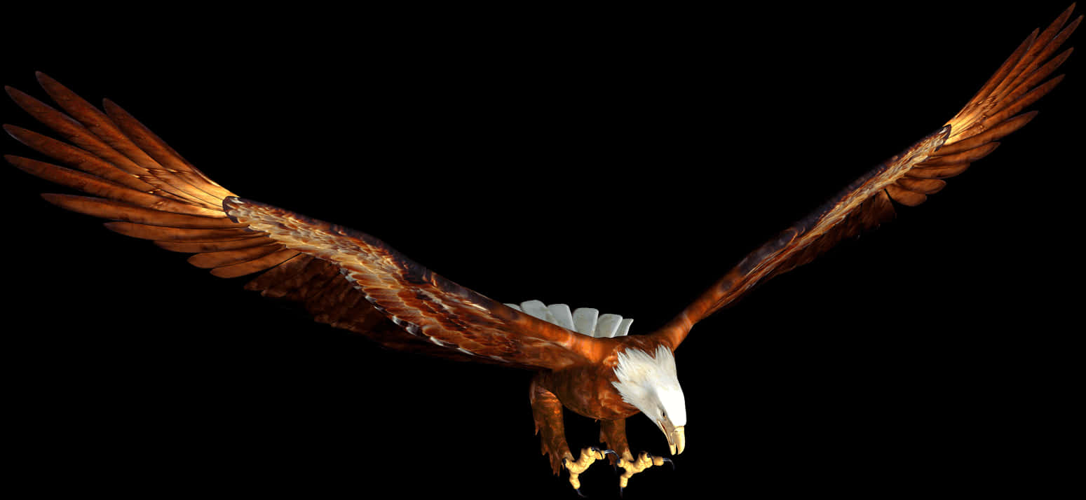 Majestic Eaglein Flight PNG Image