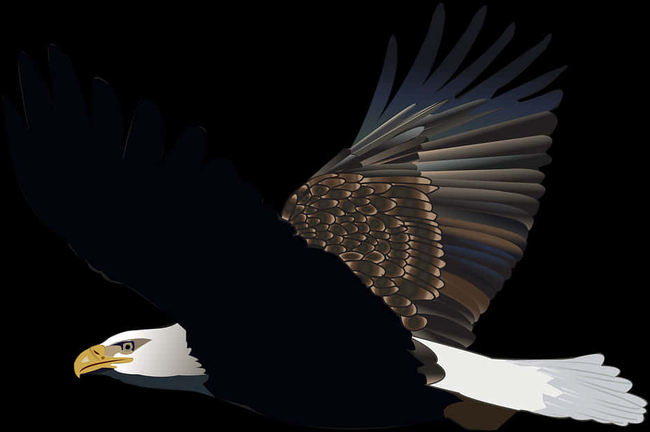 Majestic Eaglein Flight PNG Image