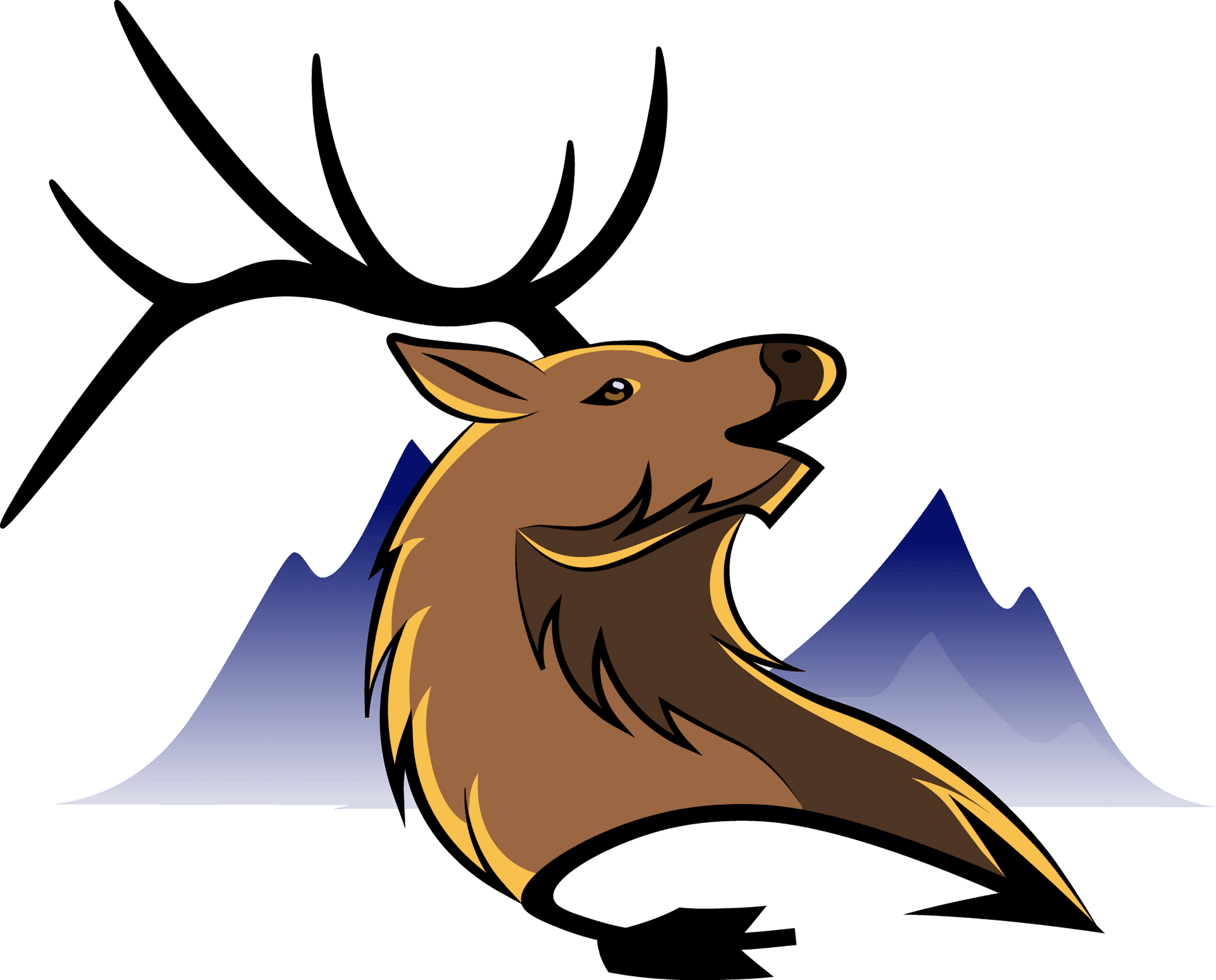 Majestic Elk Illustration PNG Image