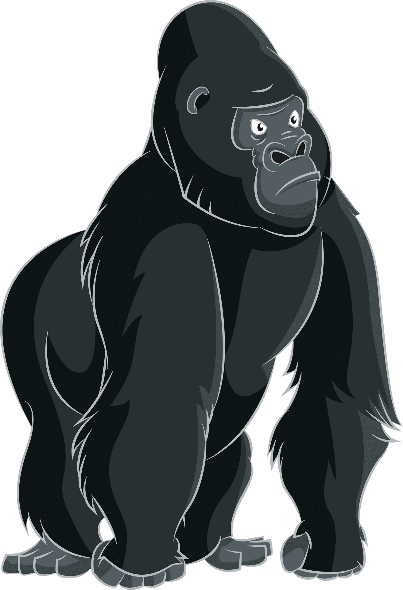 Majestic Gorilla Illustration PNG Image