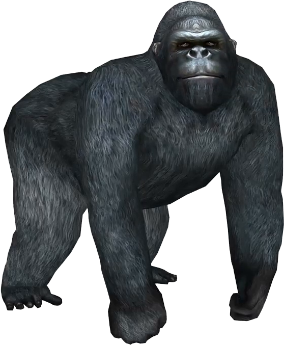 Majestic Gorilla Standing PNG Image