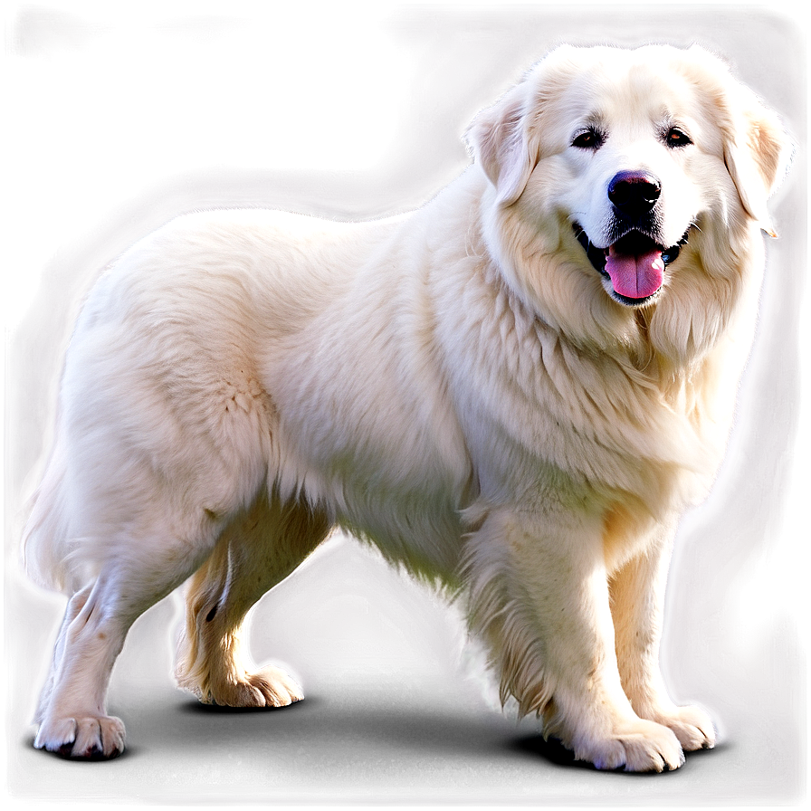 Majestic Great Pyrenees Standing Png Wje38 PNG Image