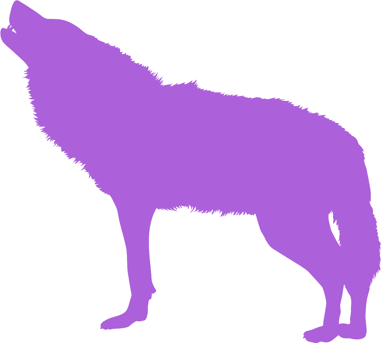 Majestic Howling Wolf Silhouette.png PNG Image