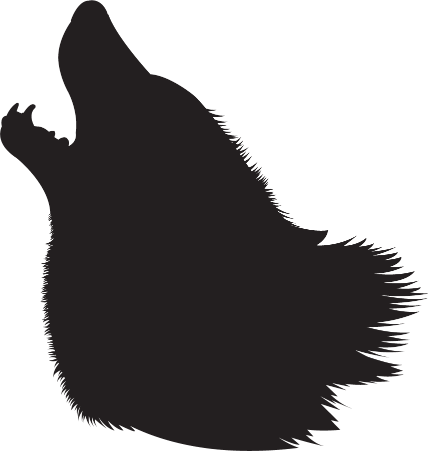 Majestic Howling Wolf Silhouette PNG Image