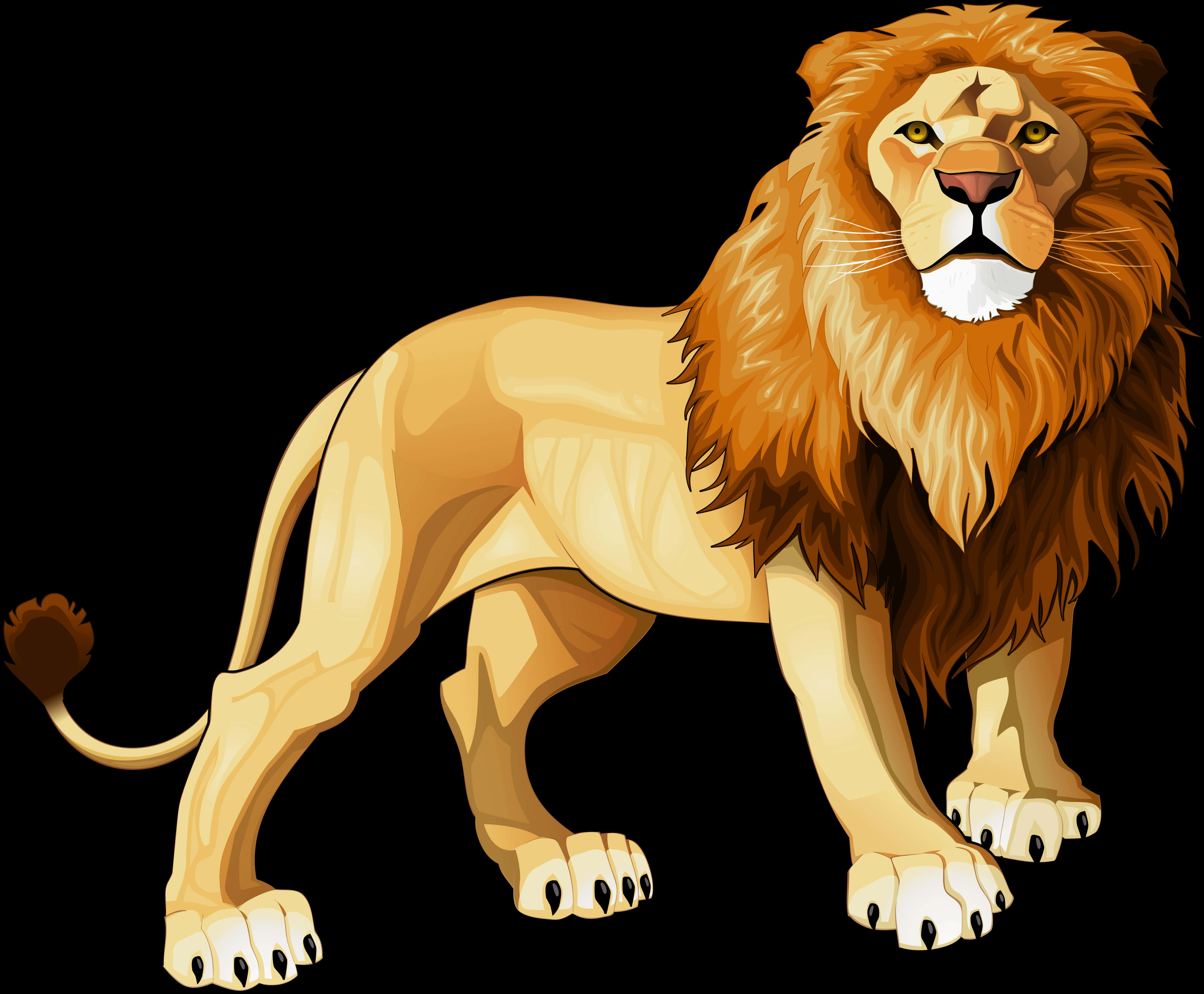 Majestic Lion Illustration PNG Image