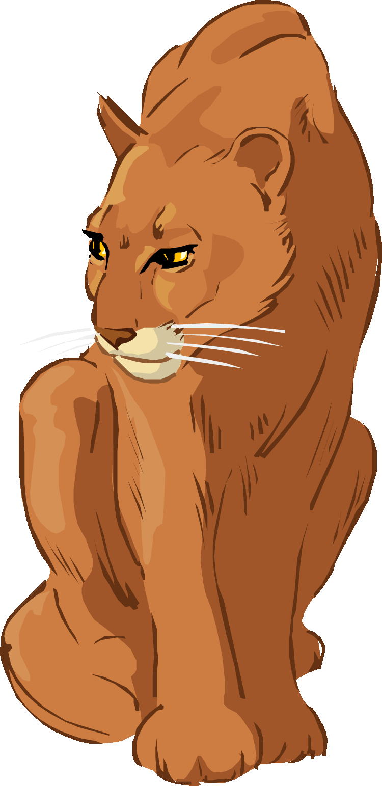 Majestic Lioness Illustration PNG Image