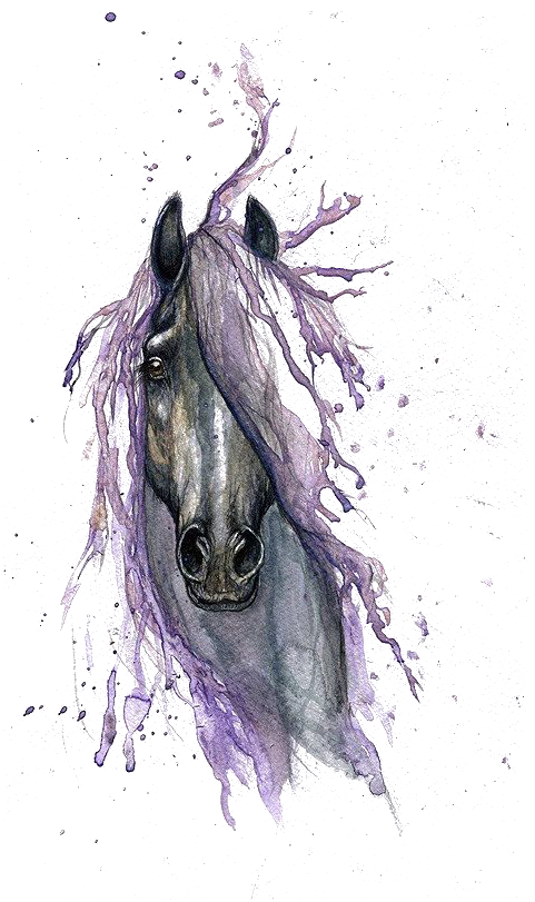 Majestic Purple Maned Horse Artwork PNG Image