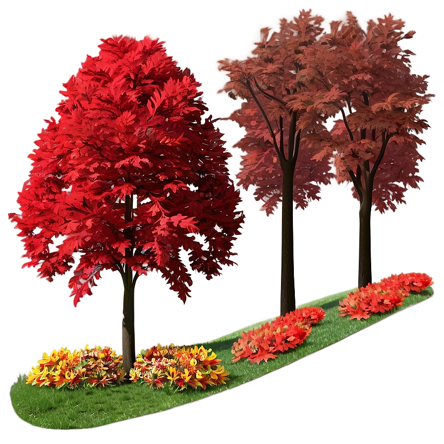 Majestic Red Tree Scene Png Dll PNG Image