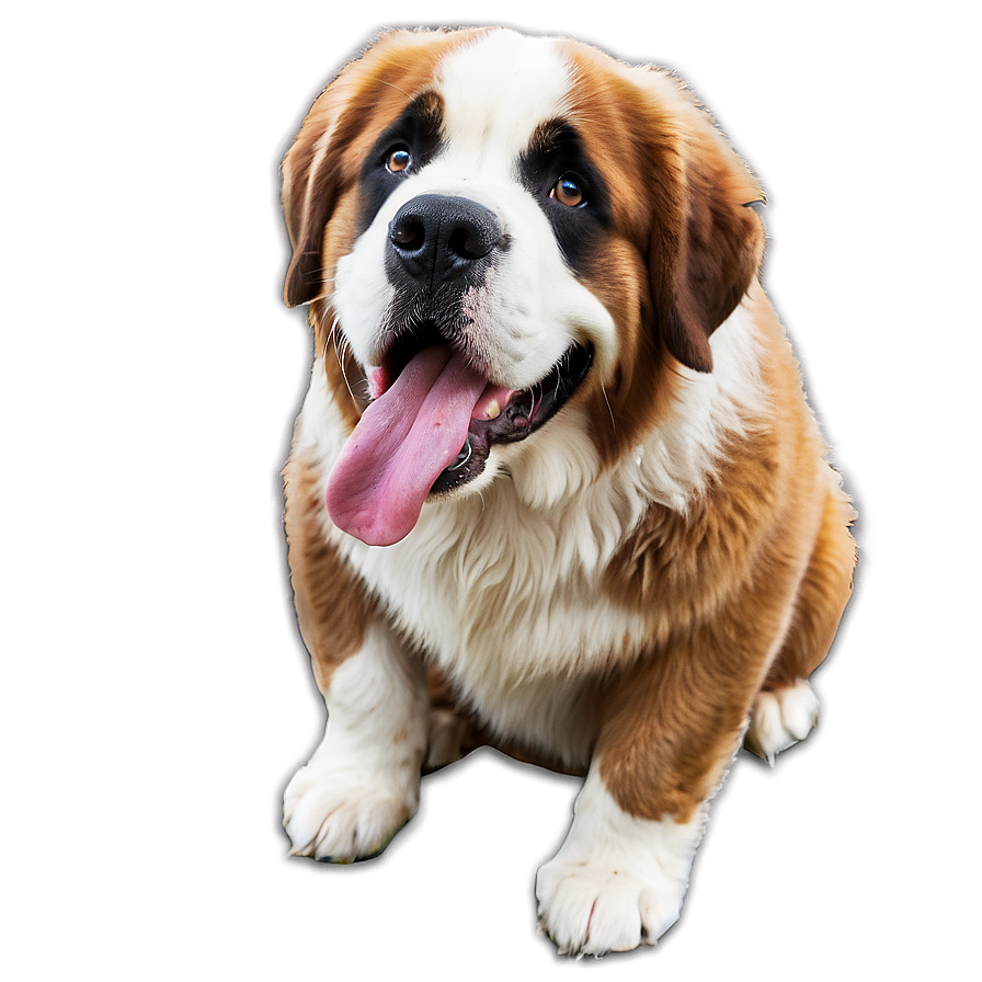 Majestic Saint Bernard Portrait Png Fgr52 PNG Image