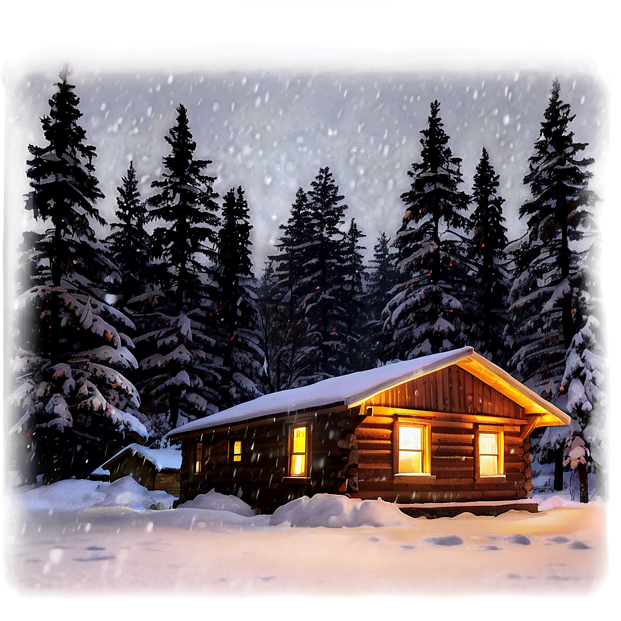 Majestic Snowfall Night Png Mus PNG Image