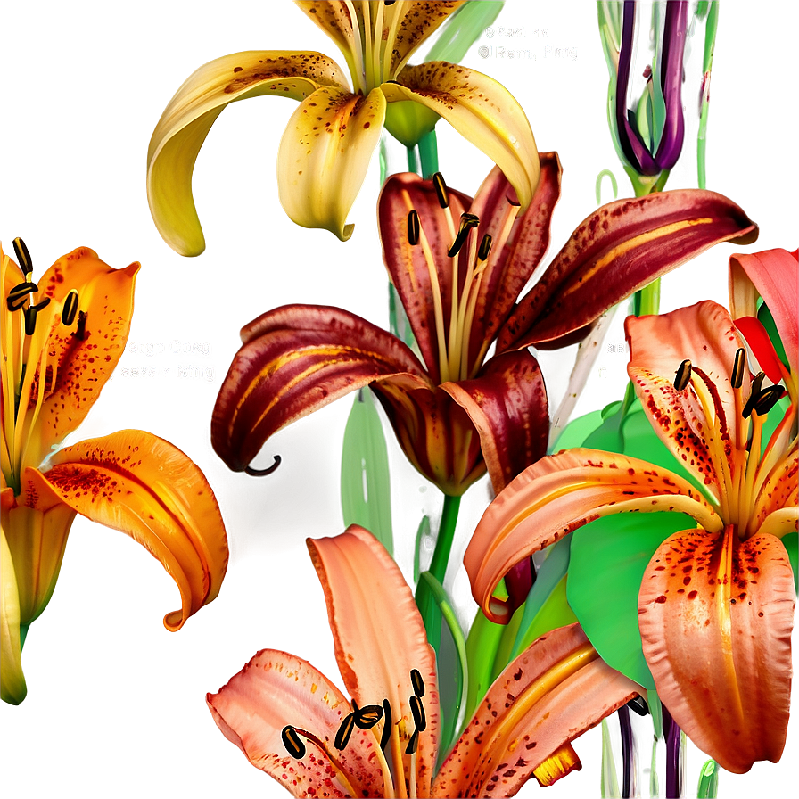 Majestic Tiger Lilies Png Mro PNG Image