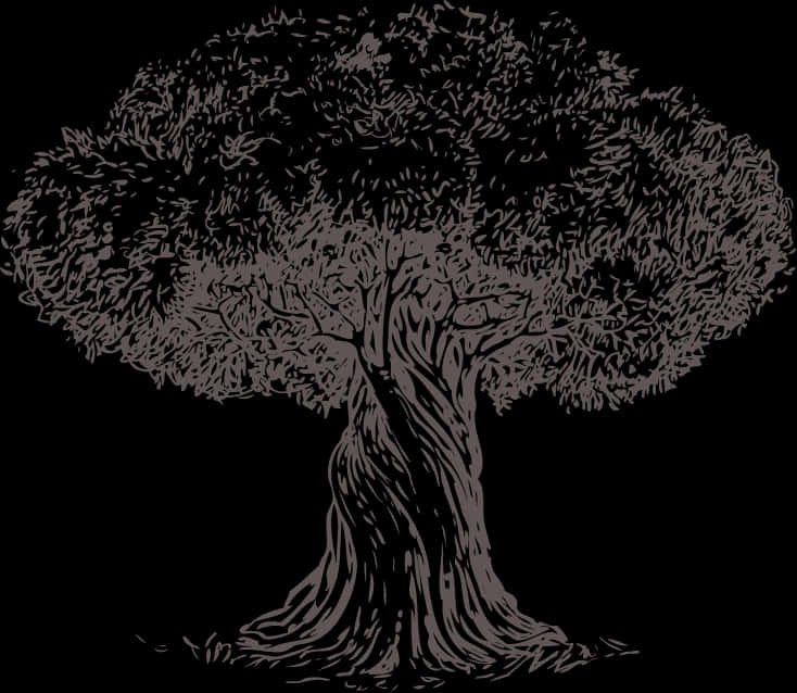 Majestic Tree Silhouette PNG Image