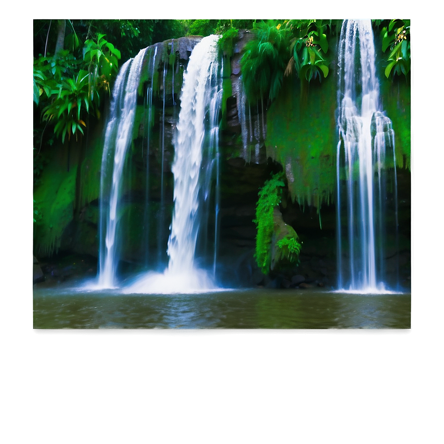 Majestic Waterfall In Jungle Photo Png Tmr PNG Image