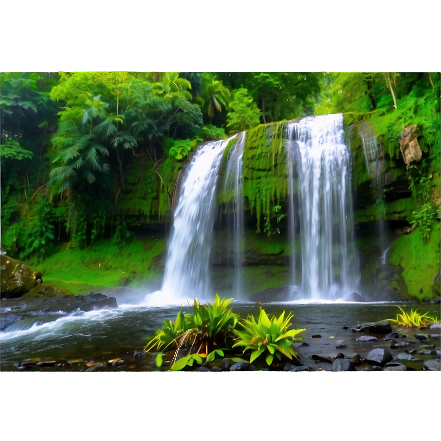 Majestic Waterfall View Png 2 PNG Image