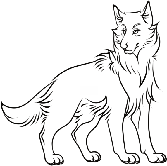 Majestic_ Wolf_ Outline.png PNG Image