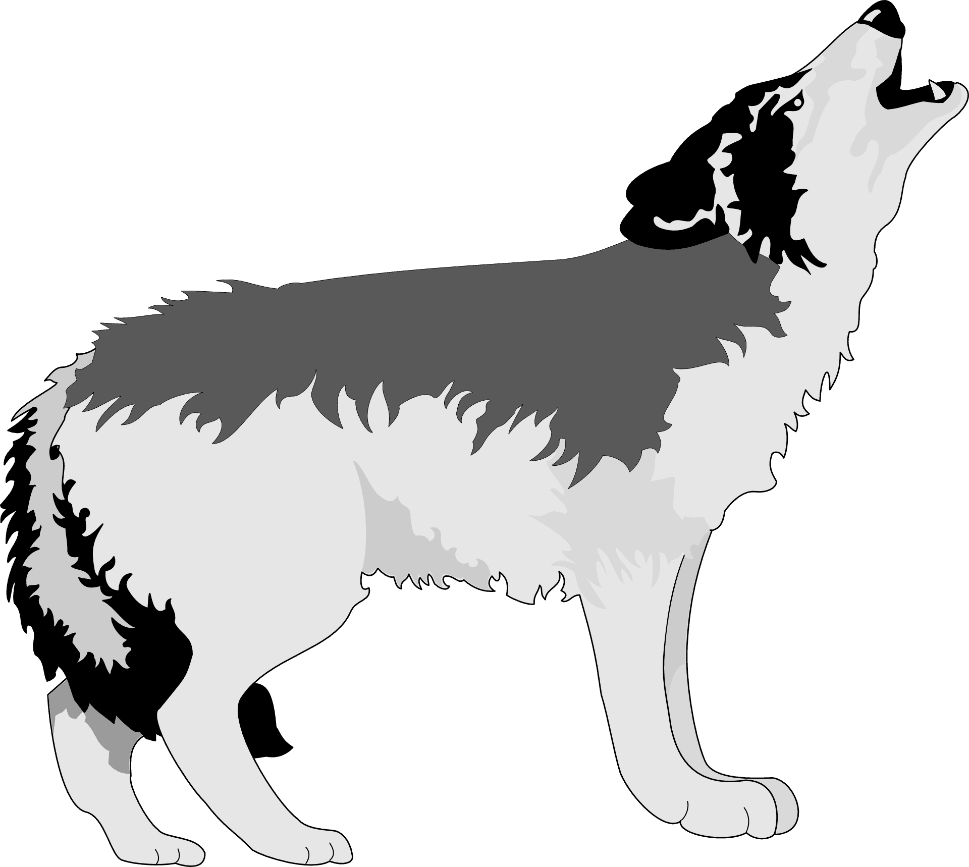 Majestic Wolf Profile Silhouette.png PNG Image