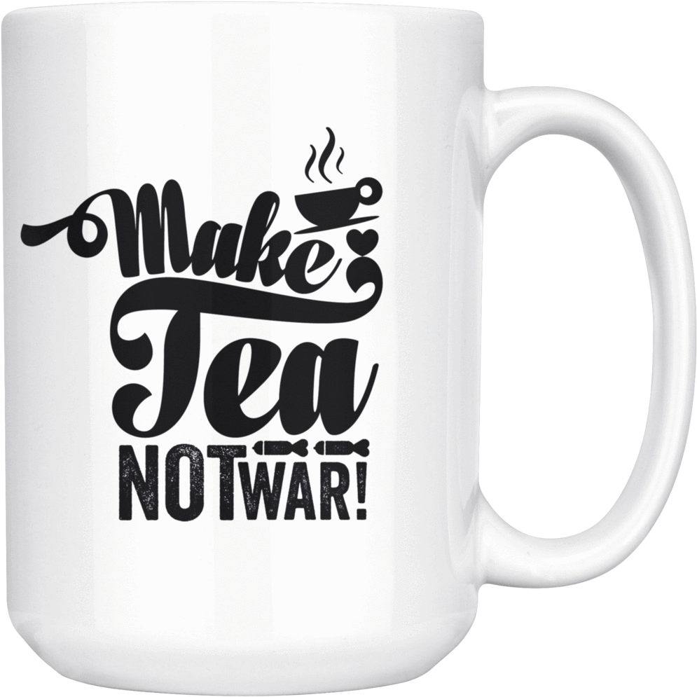 Make Tea Not War Printed Mug PNG Image