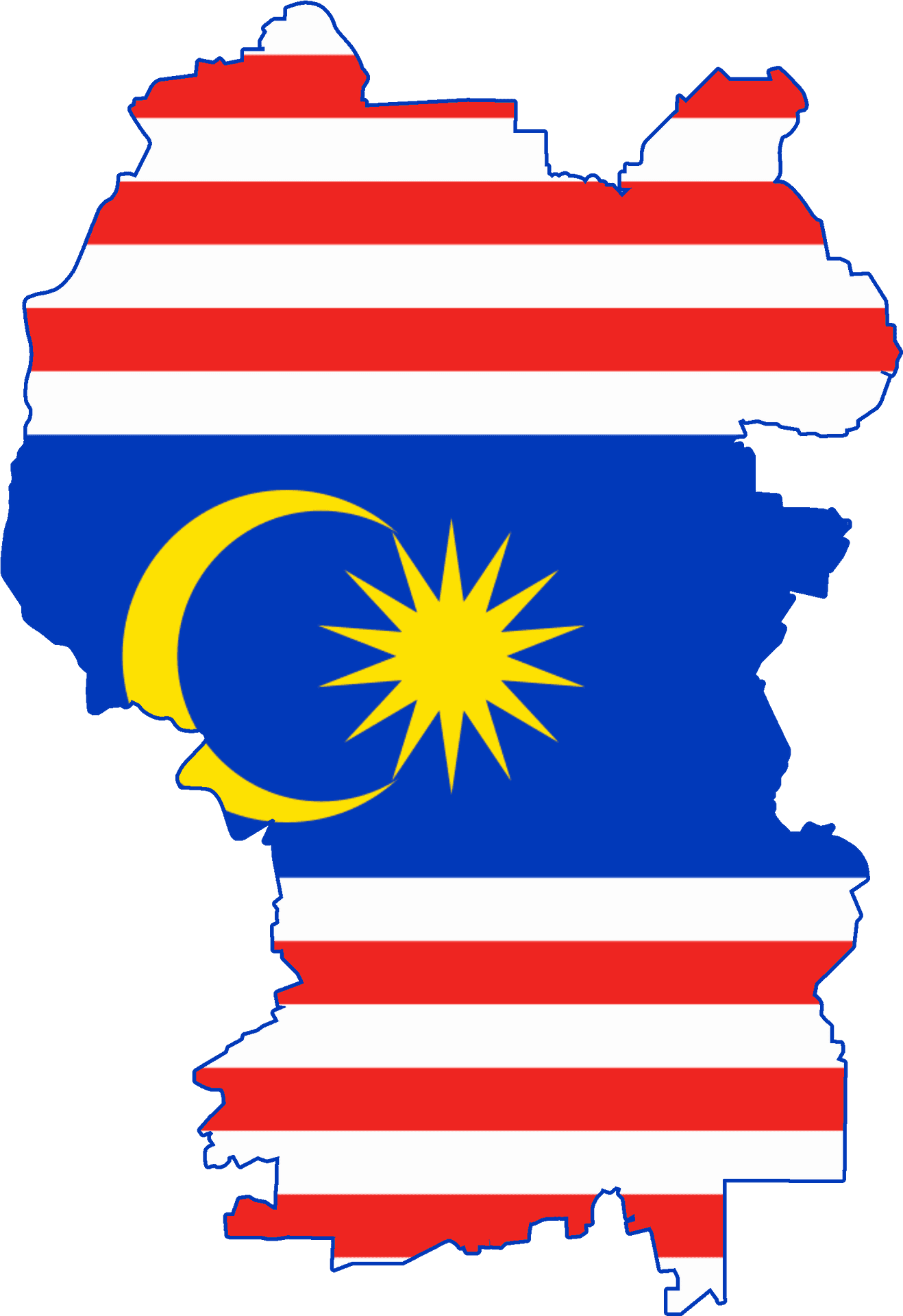 Malaysia Map Flag Overlay PNG Image