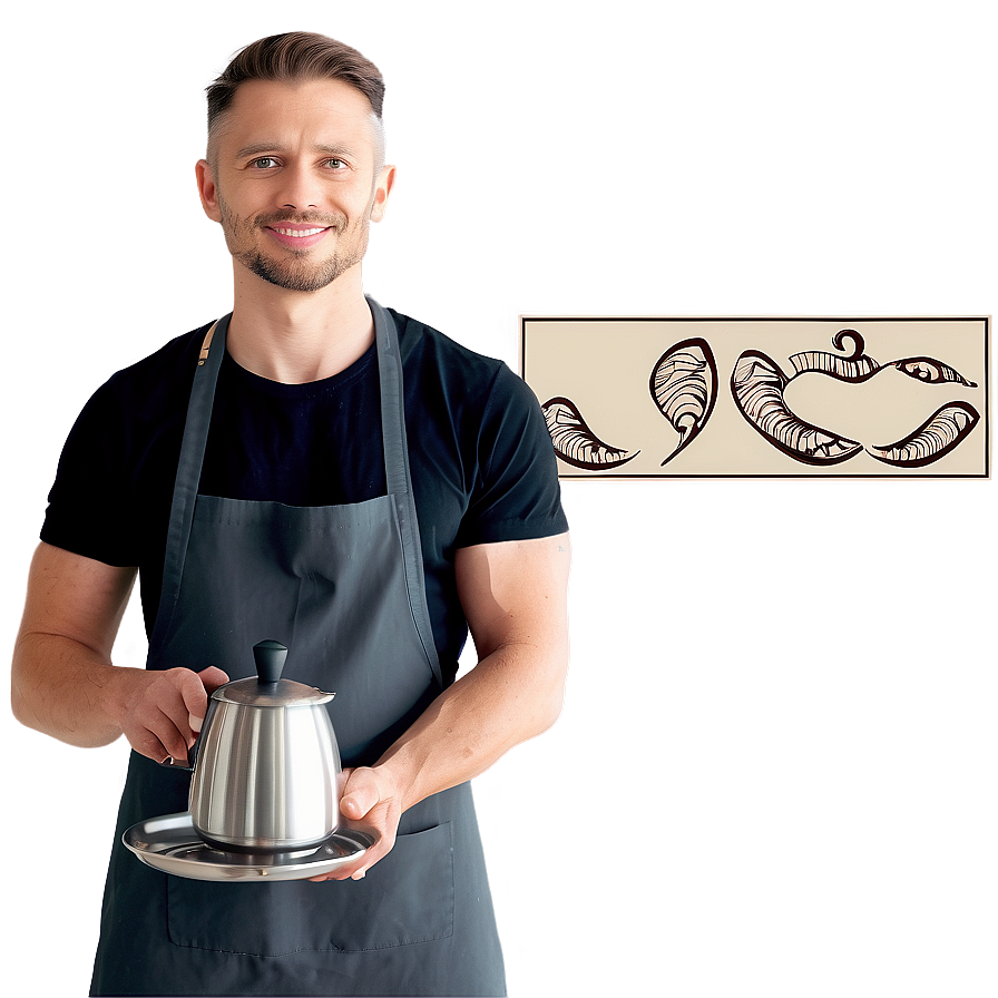 Male Barista Serving Coffee Png 23 PNG Image