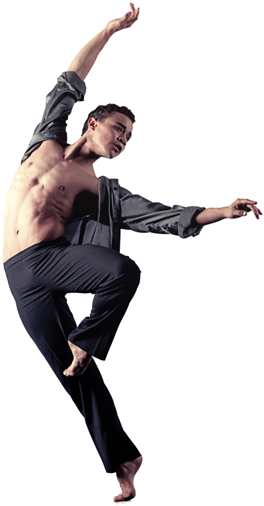 Male Dancer Mid Air Pose PNG Image