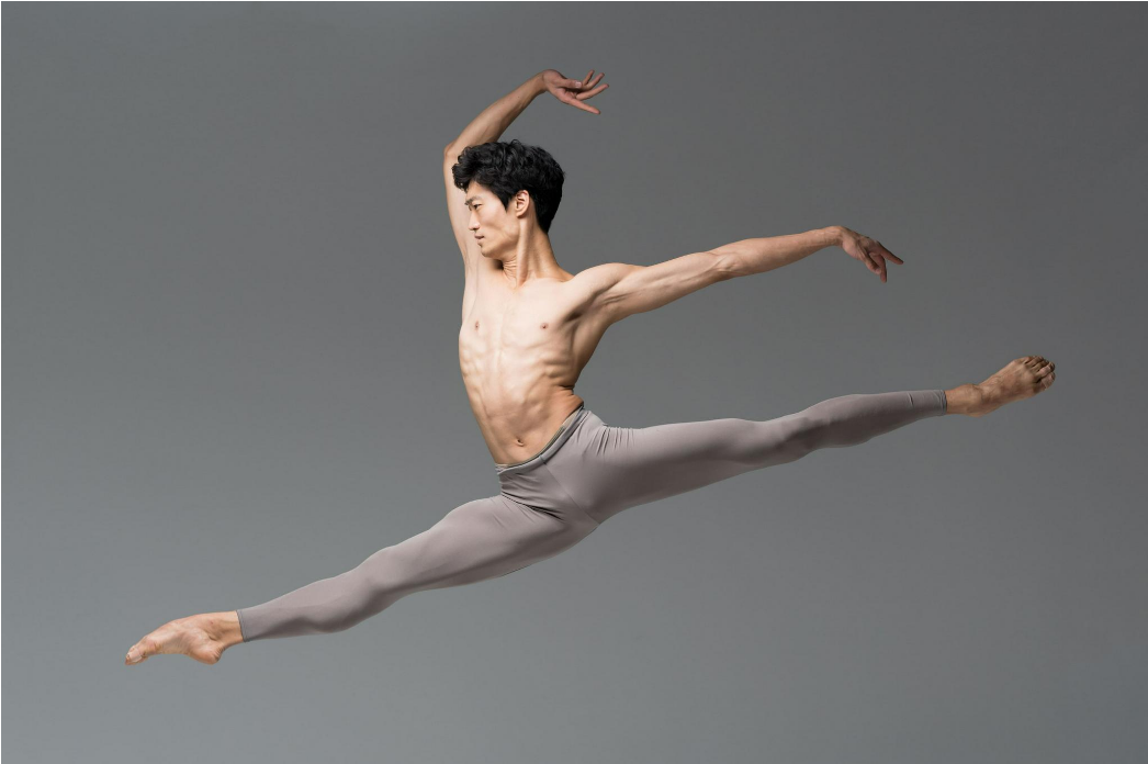 Male Dancer Mid Air Split Jump PNG Image