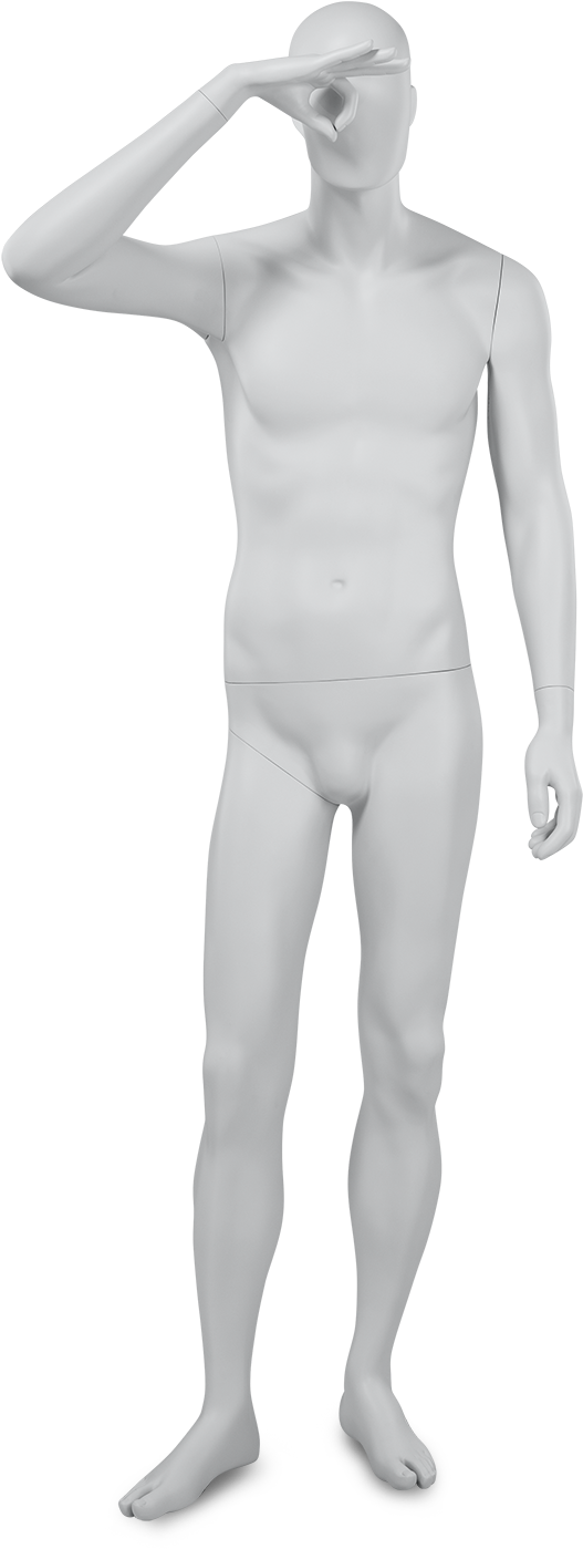 Male Mannequin Saluting Pose PNG Image