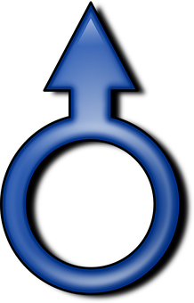 Male Symbol Blue Background PNG Image