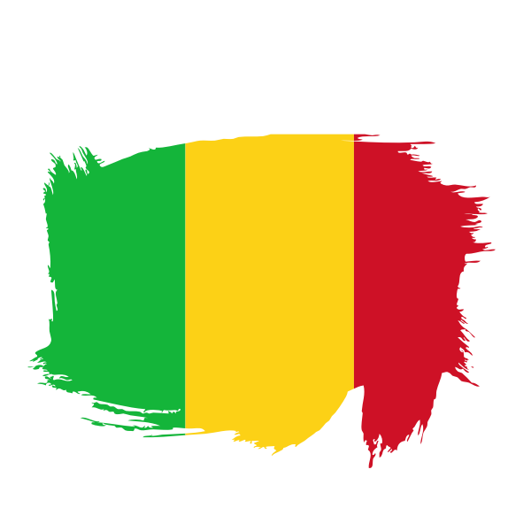 Mali Flag Brush Stroke PNG Image